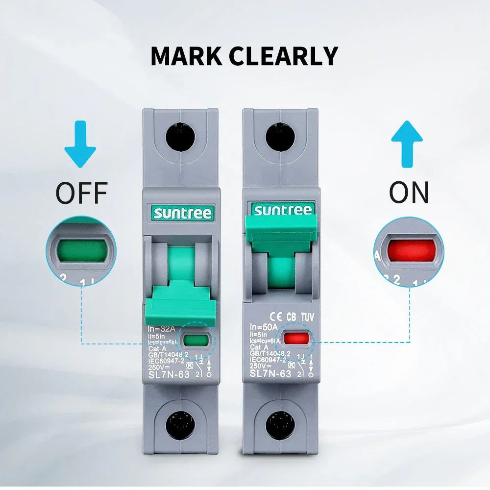 Renogy 10A/16A/32A/50A/63A 1P DC Miniature Circuit Breaker - Green Vista Living