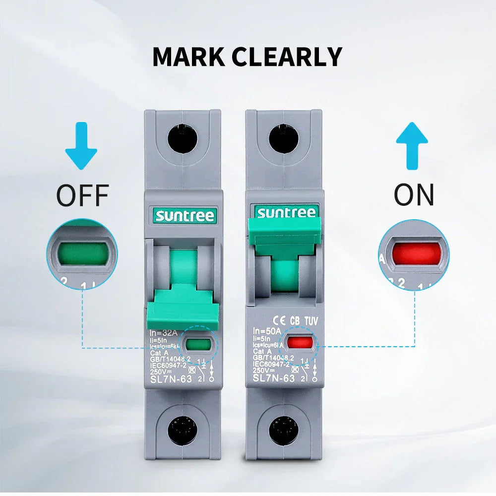 Renogy 10A/16A/32A/50A/63A 1P DC Miniature Circuit Breaker - Green Vista Living
