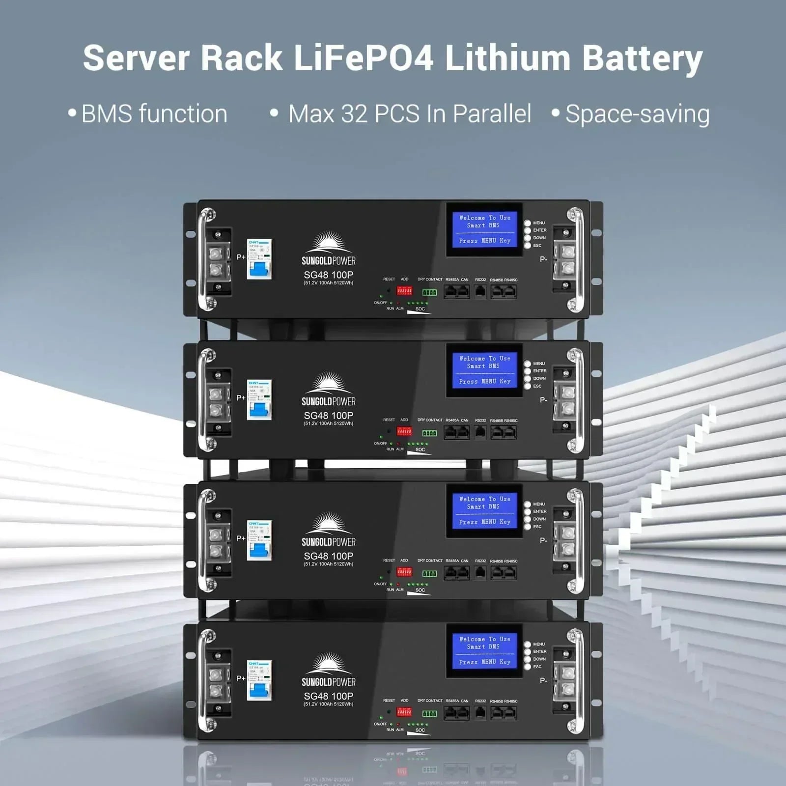 Sungold Power 48V 100AH Server Rack LiFePO4 Lithium Battery SG48100P - Green Vista Living