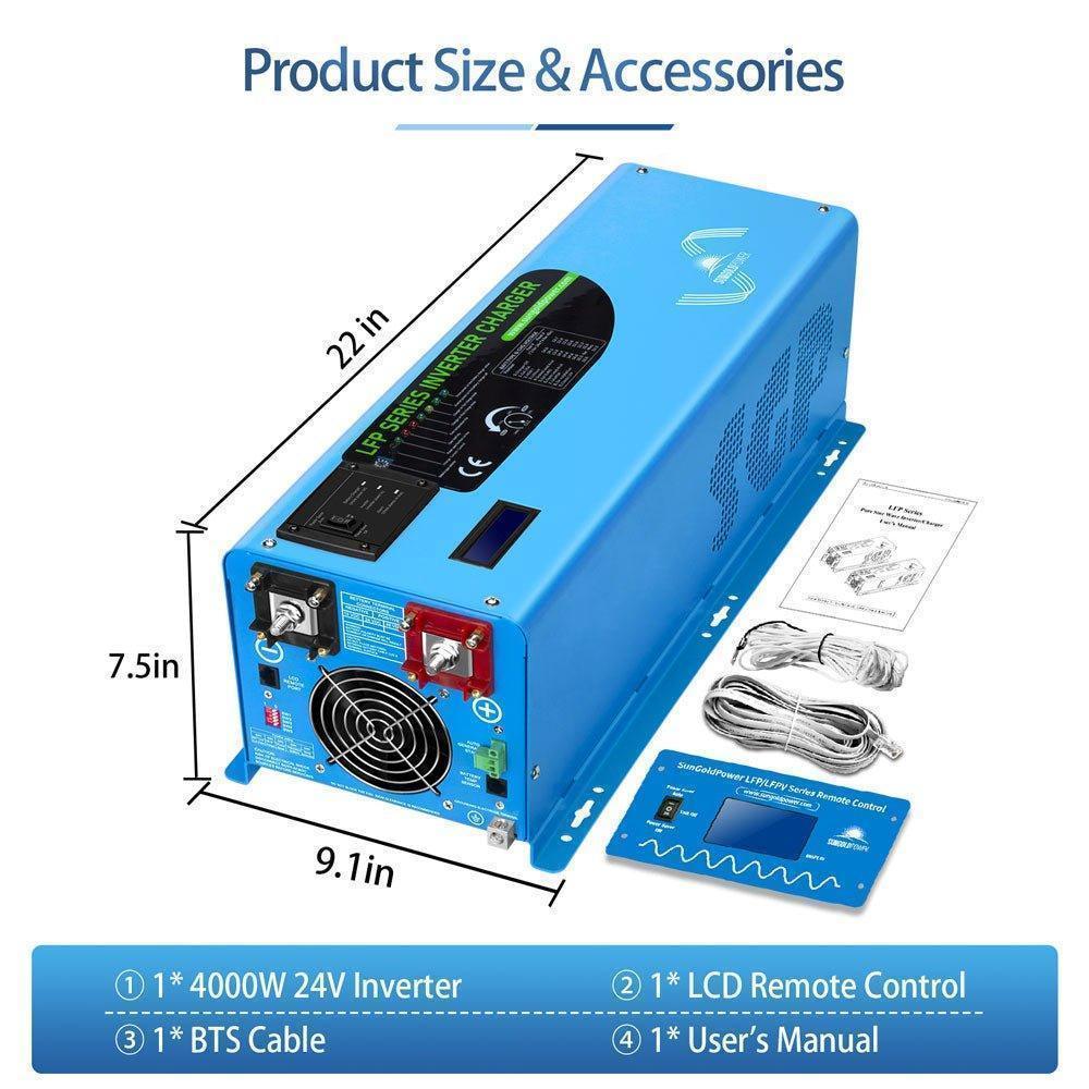 Sungold Power 4000W DC 24V Pure Sine Wave Inverter With Charger - Green Vista Living
