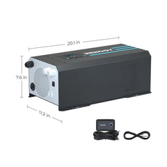 Renogy 2000W 12V Pure Sine Wave Inverter Charger w/ LCD Display
