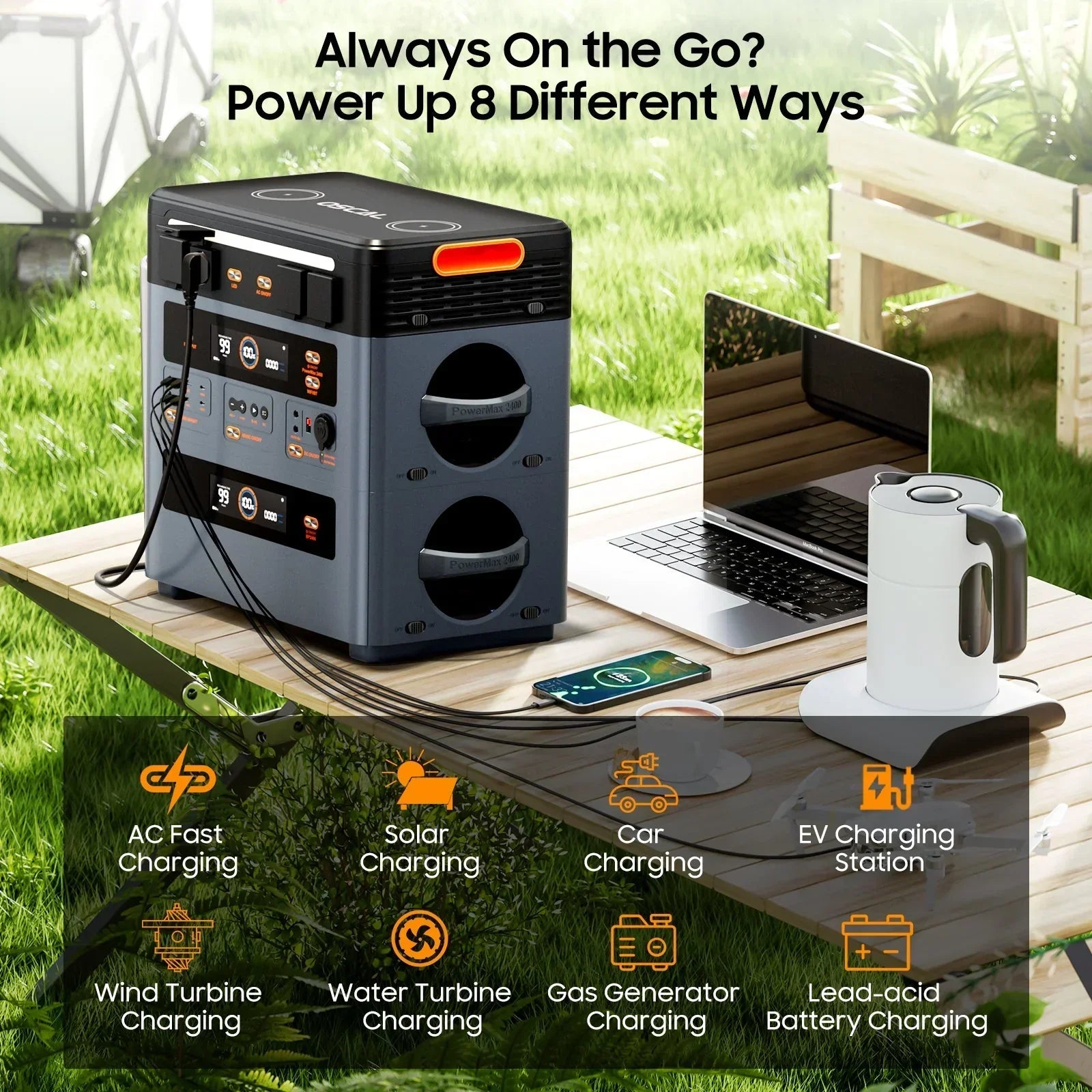 Oscal PowerMax 2400 | 2400W Portable Power Station - Green Vista Living