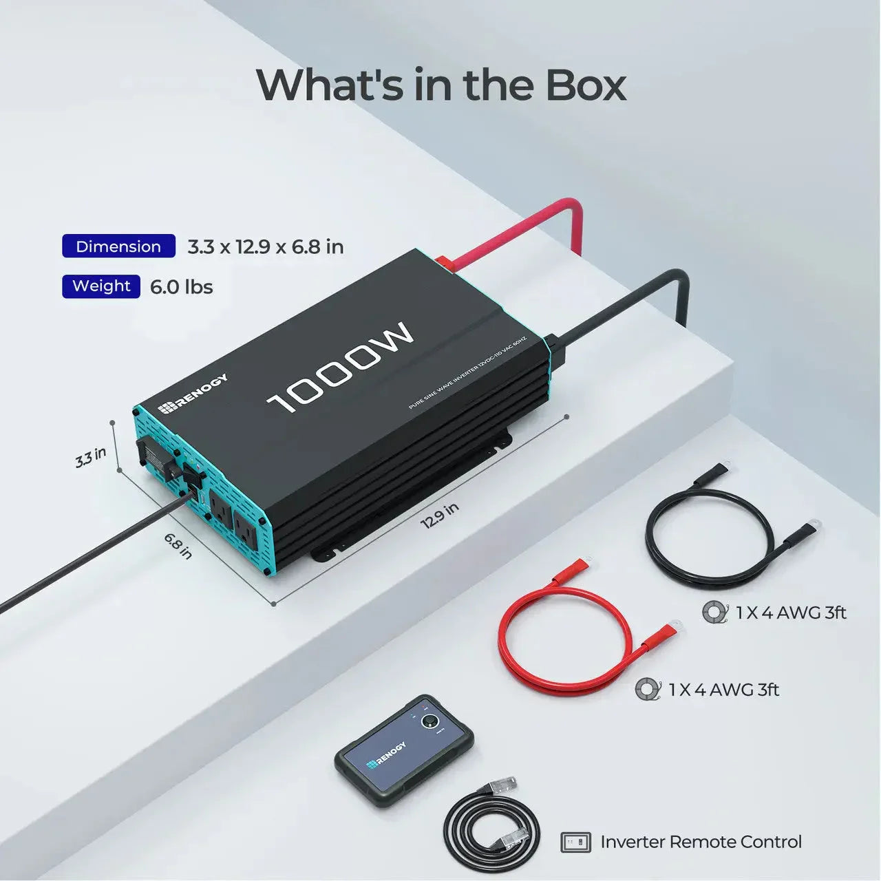 Renogy 1000W 12V Pure Sine Wave Inverter - Green Vista Living