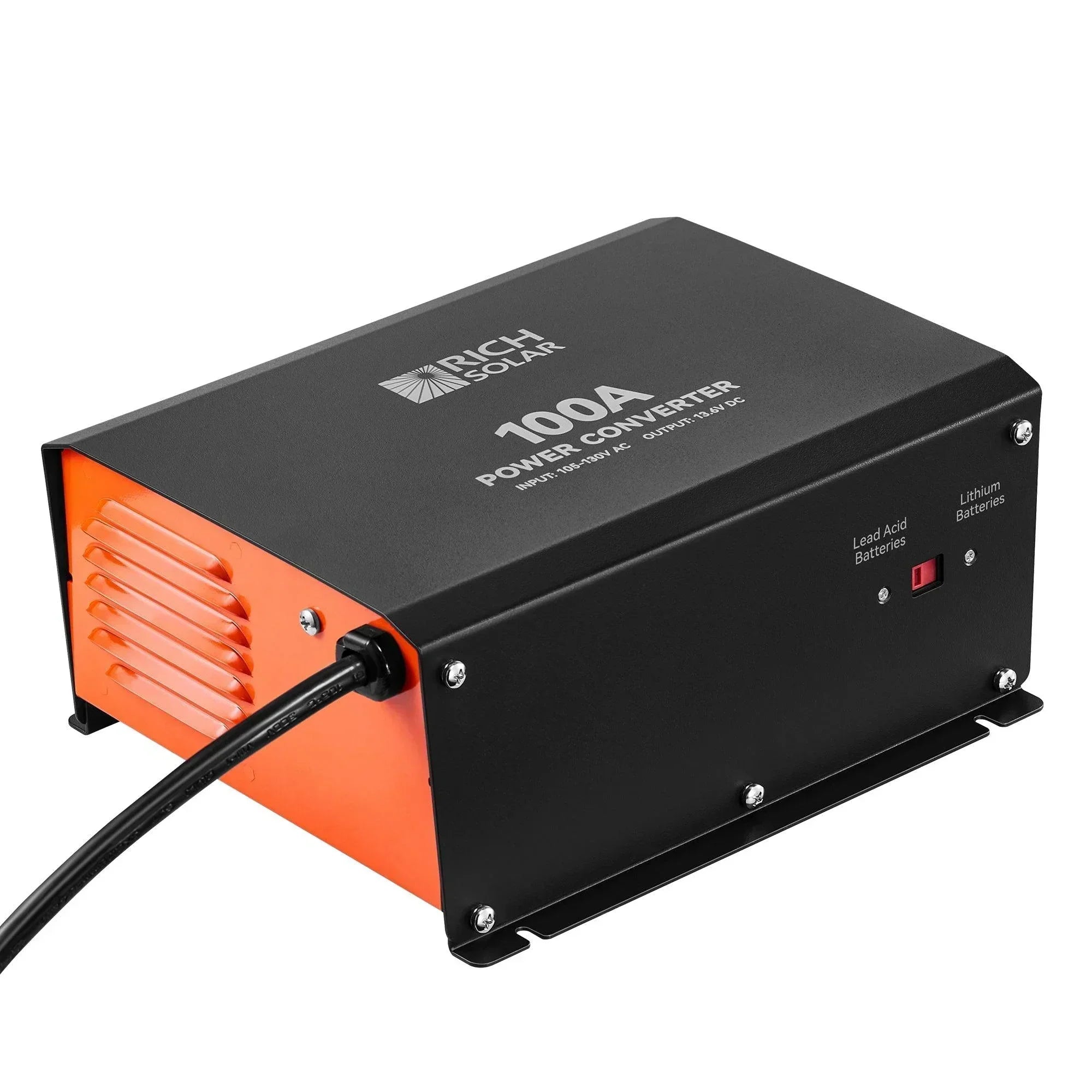 Rich Solar - 100 Amp Power Converter | 100A 120V Battery Charger | Overload, Overheat, Reverse Polarity Protection | Plug and Play - Green Vista Living
