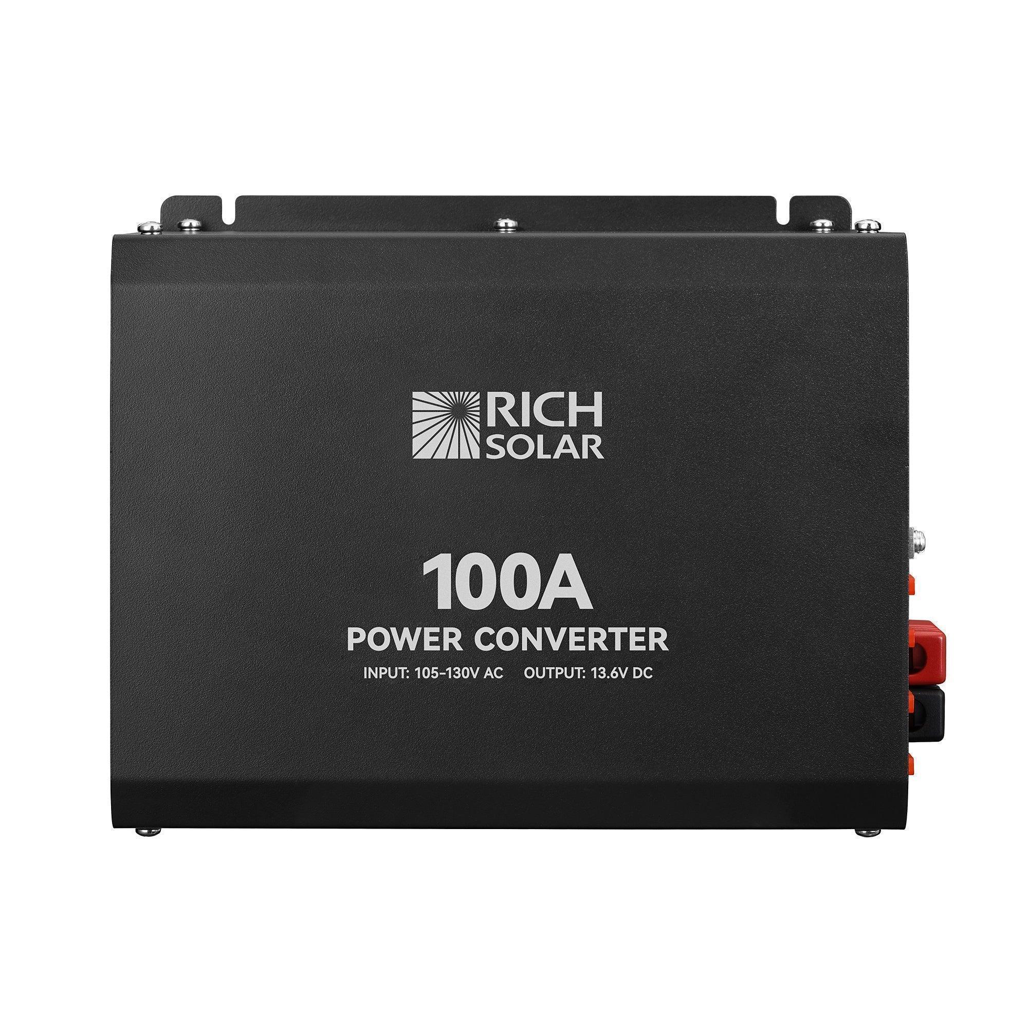 Rich Solar - 100 Amp Power Converter | 100A 120V Battery Charger | Overload, Overheat, Reverse Polarity Protection | Plug and Play - Green Vista Living