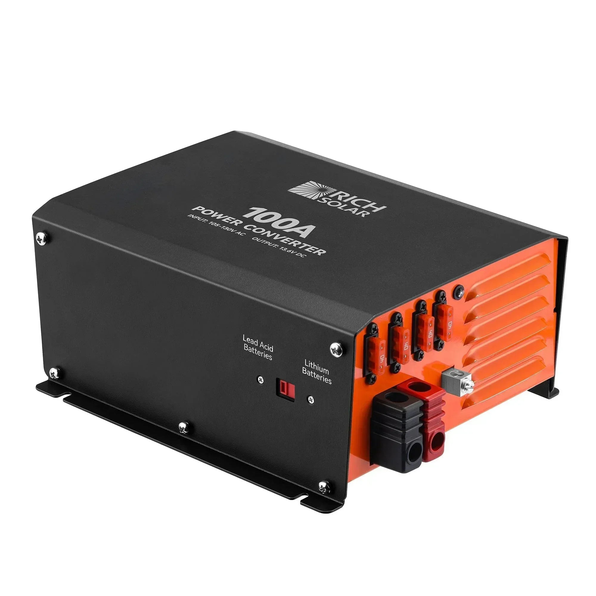 Rich Solar - 100 Amp Power Converter | 100A 120V Battery Charger | Overload, Overheat, Reverse Polarity Protection | Plug and Play - Green Vista Living