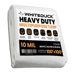 16’ x 20’ Heavy Duty Poly Tarp 10 mil, 6 oz - Black & Silver - Green Vista Living