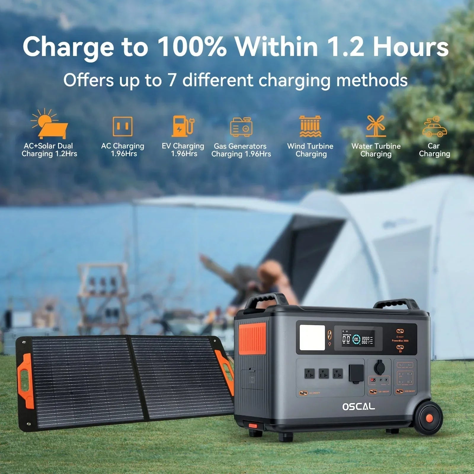 Oscal PowerMax 6000 | 6000W Portable Power Station with 120/240V Dual Voltage - Green Vista Living