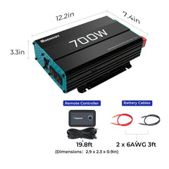 700W 12V Pure Sine Wave Inverter - Green Vista Living