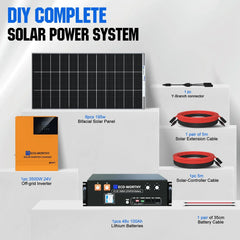 Eco-Worthy 1560W 48V (8×195W) Complete Off-Grid Solar Kit | 3.5kW Inverter + 48V 100Ah Rack Battery - Green Vista Living