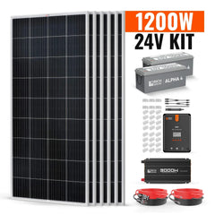 Rich Solar 6 Panel Complete Solar Kit - 1200 Watt 24V - Green Vista Living