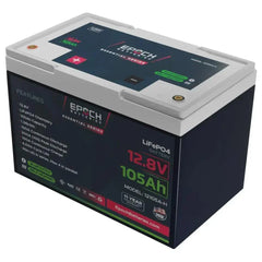Epoch Batteries 12V 105Ah - Group 24 - Heated & Bluetooth LiFePO4 Battery - Green Vista Living