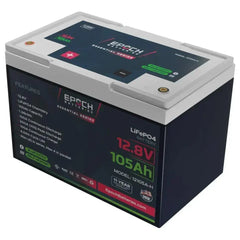Epoch Batteries 12V 105Ah - Group 24 - Heated & Bluetooth LiFePO4 Battery - Green Vista Living