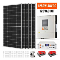 Rich Solar 1250W 48VDC-120VAC Solar Kit - Green Vista Living