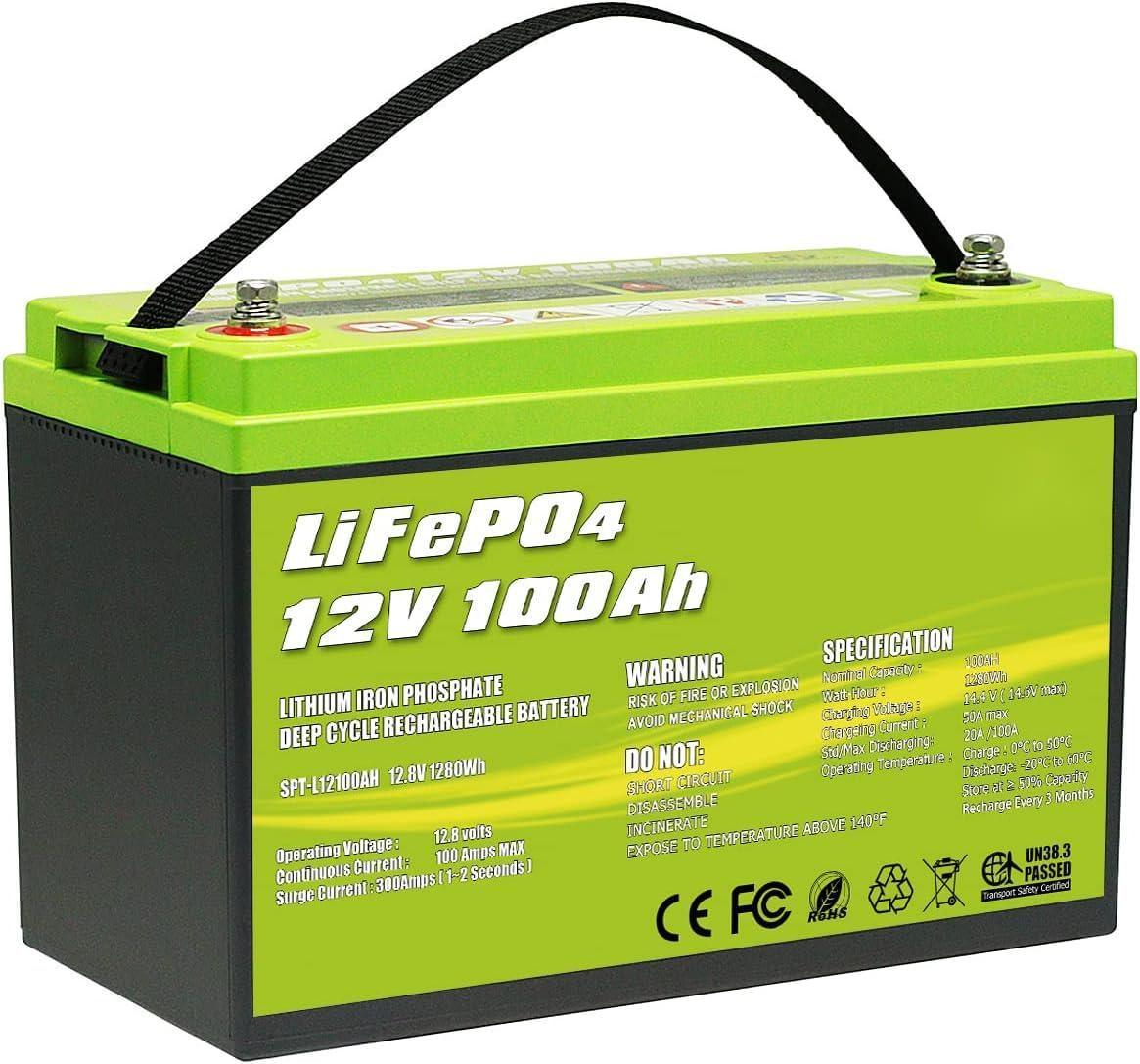 ACOPOWER 12V 100Ah LiFePO4 Deep Cycle Lithium Battery - Green Vista Living