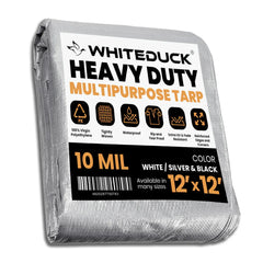 16’ x 20’ Heavy Duty Poly Tarp 10 mil, 6 oz - Black & Silver - Green Vista Living