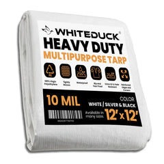 16’ x 20’ Heavy Duty Poly Tarp 10 mil, 6 oz - Black & Silver - Green Vista Living