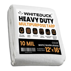 16’ x 20’ Heavy Duty Poly Tarp 10 mil, 6 oz - Black & Silver - Green Vista Living