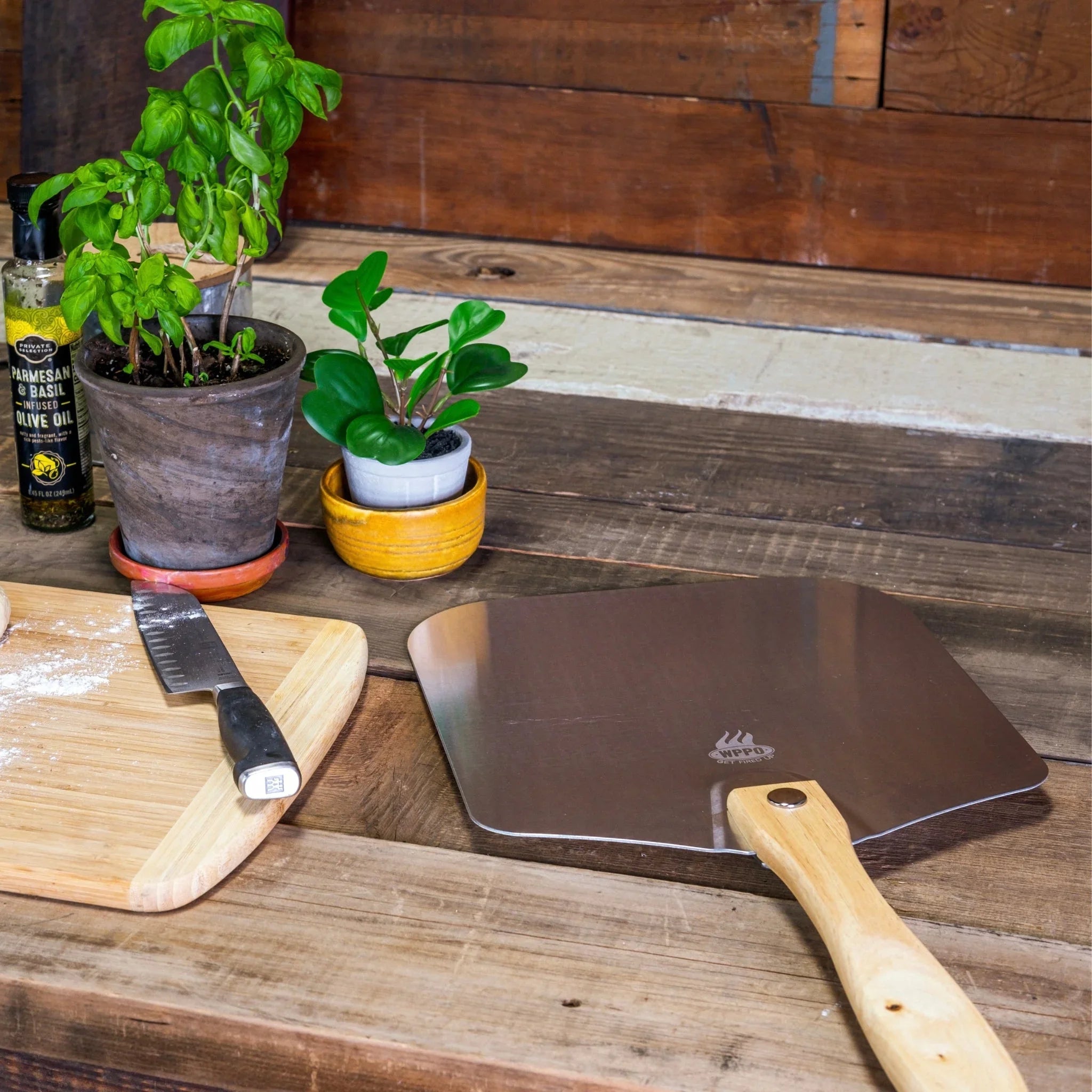 WPPO Folding Pizza Peel with Wooden Handle - Green Vista Living