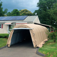 Rhino Shelter | 12’W x 40’L x 8’H Instant Garage (Extended Round Style)
