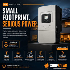 Sol-Ark Limitless 12K-2P-LL Hybrid Inverter - 12kW Output / 19.2kW Input Outdoor Rated