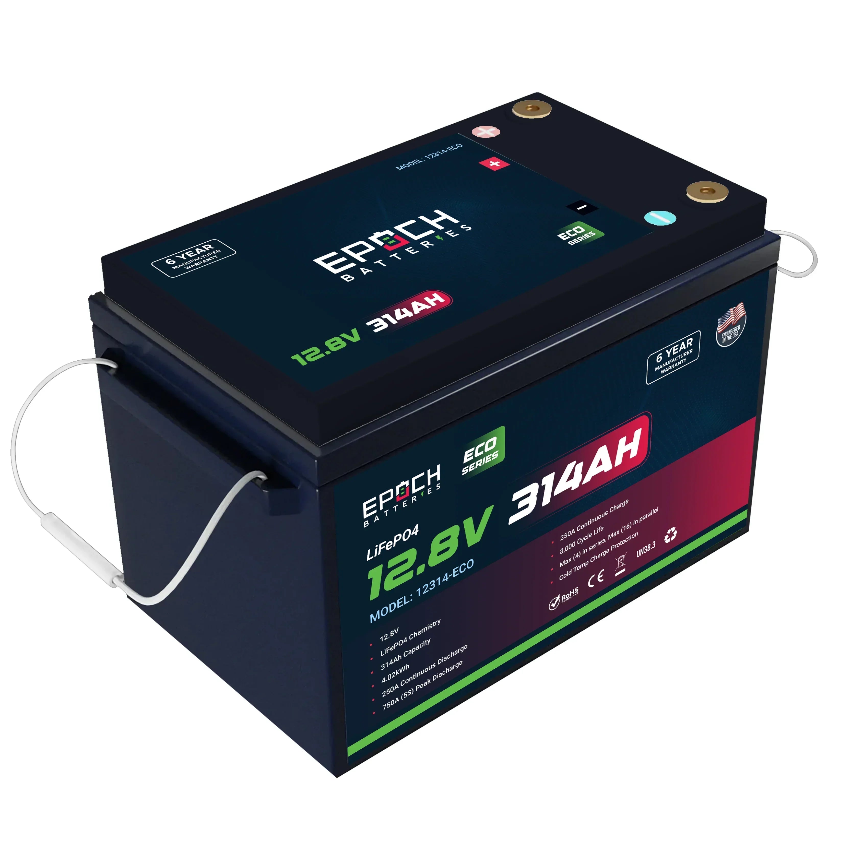 Epoch Batteries 12V 314Ah (4.02kWh) - Eco Series LiFePO4 Battery - Green Vista Living
