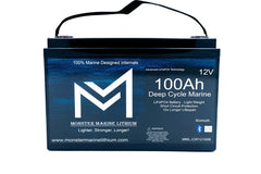 Monster Marine Lithium 12V 100Ah deep cycle marine LiFePO4 battery with Bluetooth