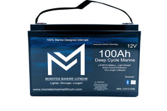 Monster Marine Lithium 12V 100Ah deep cycle marine LiFePO4 battery with Bluetooth