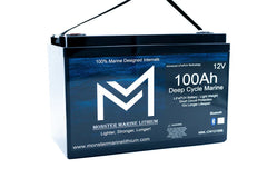 Monster Marine Lithium 12V 100Ah deep cycle marine battery with Bluetooth feature