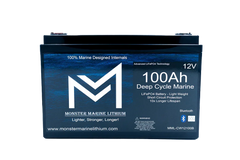 MONSTER MARINE LITHIUM 12V 100Ah deep cycle marine LiFePO4 battery with Bluetooth