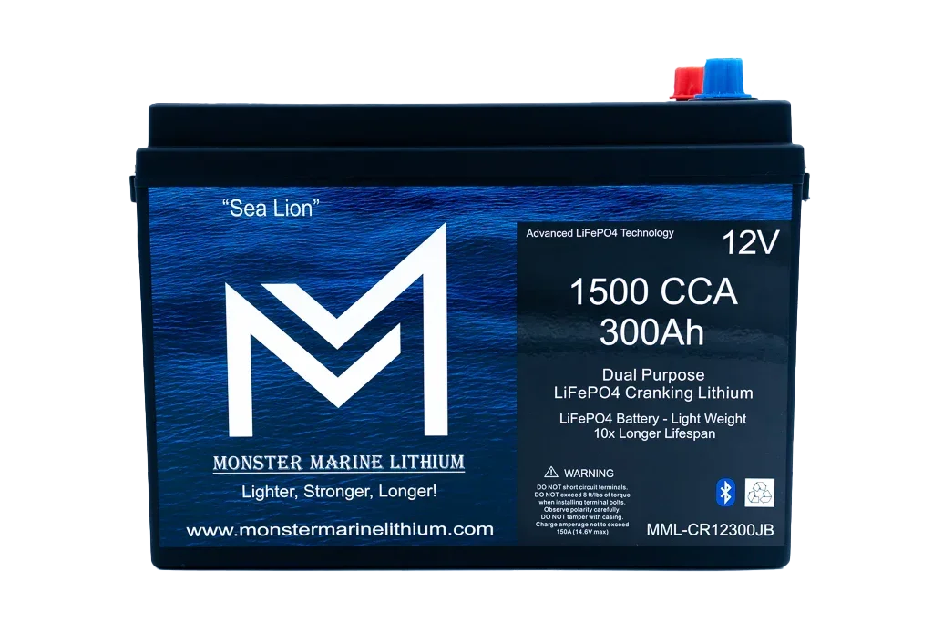 1500 CCA 300AH Dual Purpose Cranking Lithium Bluetooth "Sea Lion" - Green Vista Living