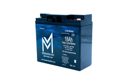 Monster Marine Lithium 12V 18Ah deep cycle marine battery with blue casing