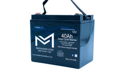 Monster Marine Lithium 12V 40Ah deep cycle marine LiFePO4 battery with carrying strap