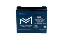 Monster Marine Lithium 12V 40Ah deep cycle marine battery with advanced LiFePO4 technology