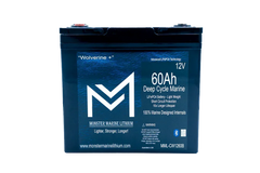 Monster Marine Lithium 12V 60Ah deep cycle marine battery with Bluetooth LiFePO4