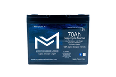 Monster Marine Lithium 12V 70Ah deep cycle marine LiFePO4 battery with blue label