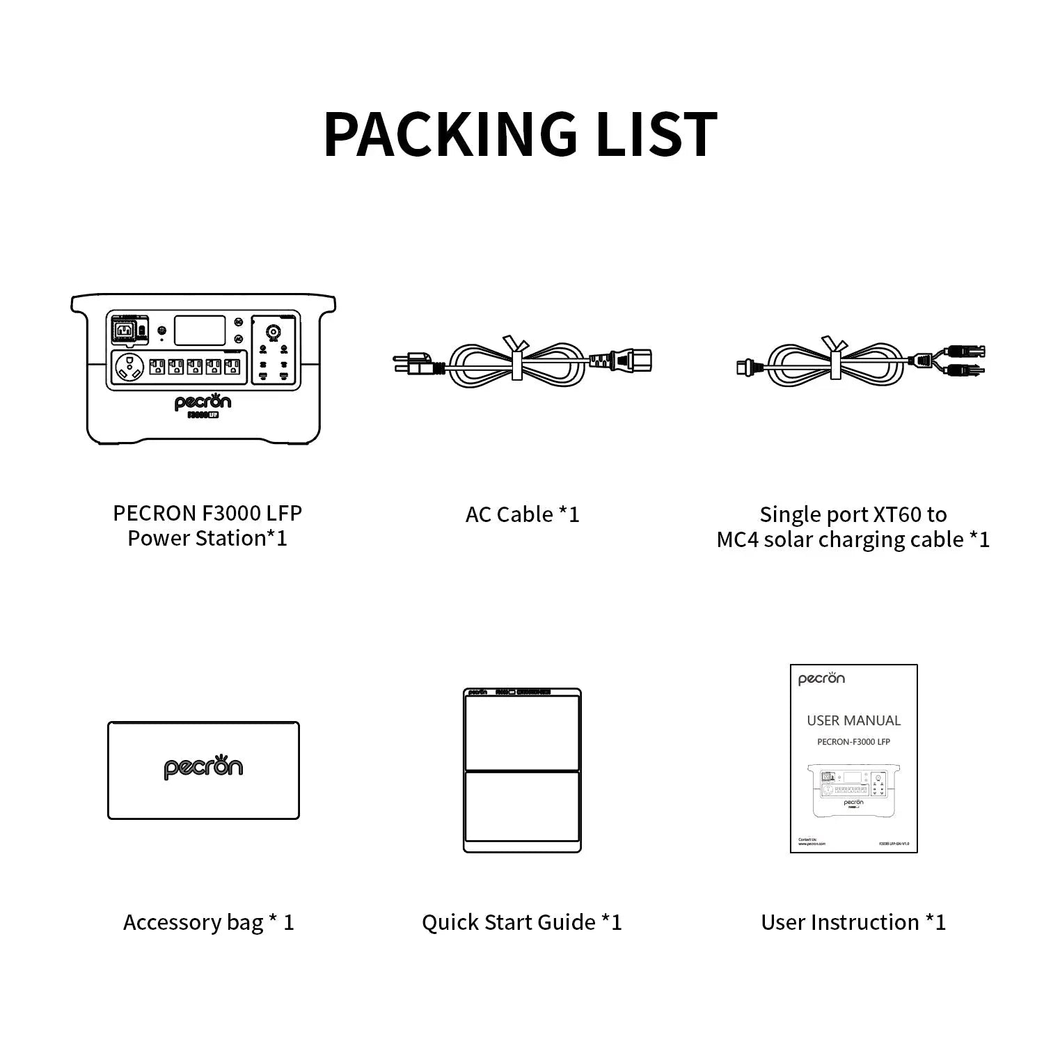 PECRON F3000LFP Portable Power Station 3600W 3072Wh - Green Vista Living