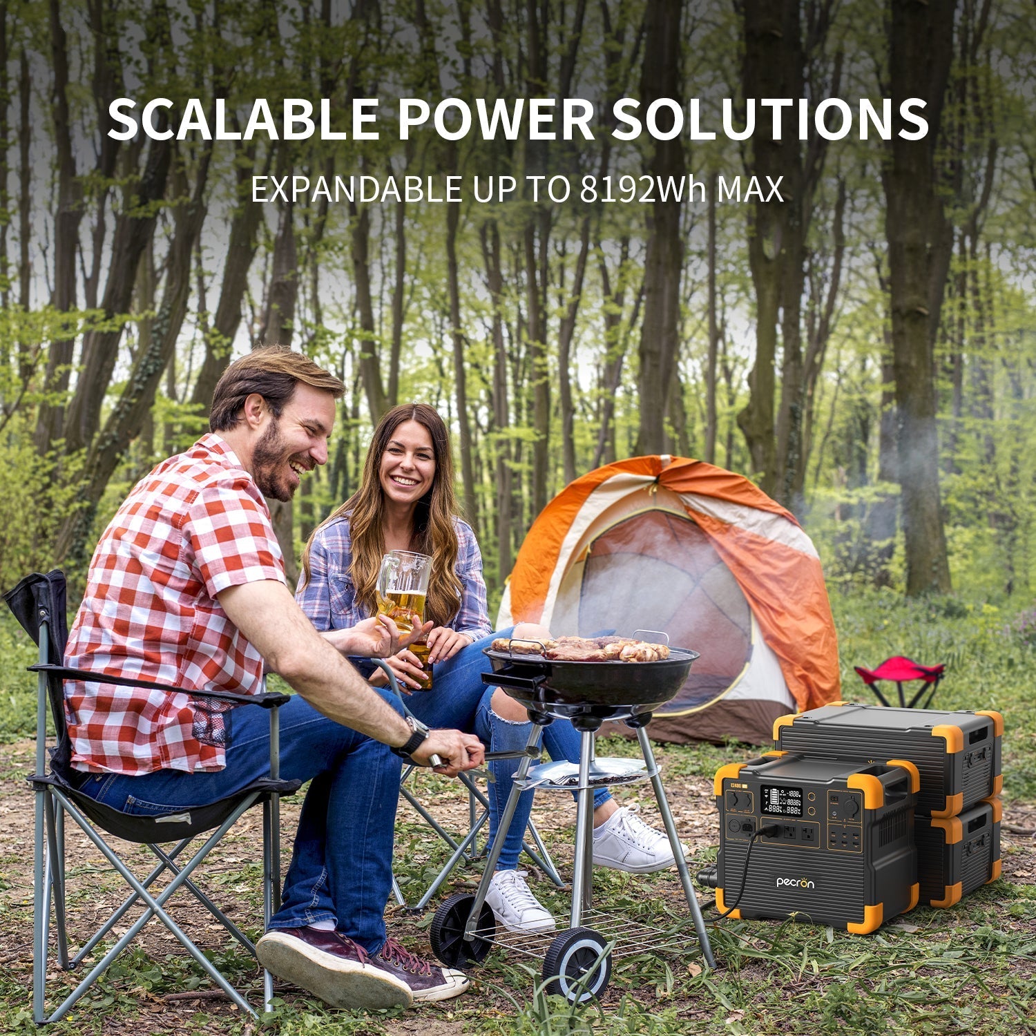 PECRON E2400LFP Portable Power Station 2400W 2048Wh - Green Vista Living