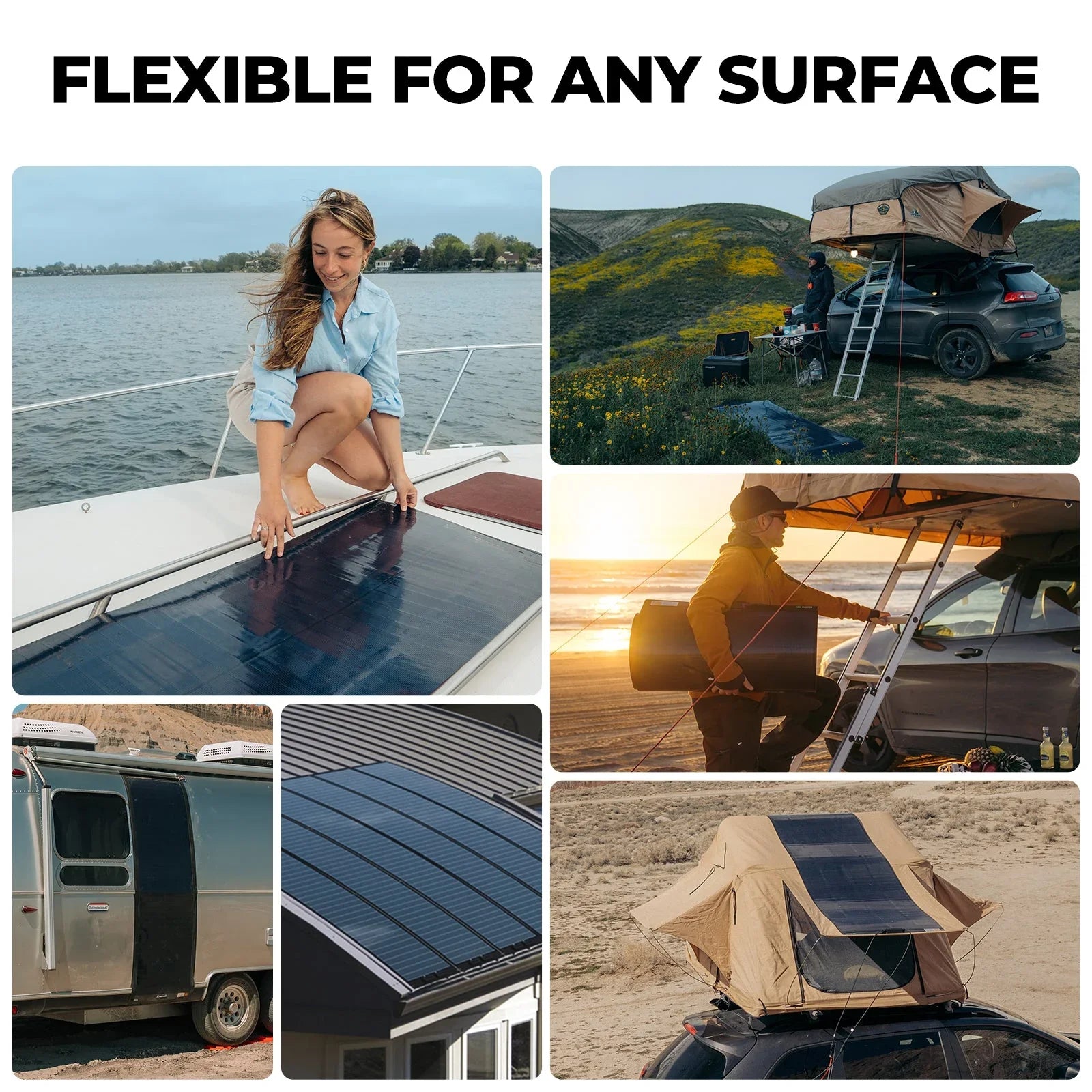 BougeRV Yuma 100W CIGS Thin-film Flexible Solar Panel with Tape (Long Version) - Green Vista Living