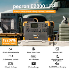 PECRON E2000LFP Expandable Portable Power Station 2000W 1920Wh - Green Vista Living
