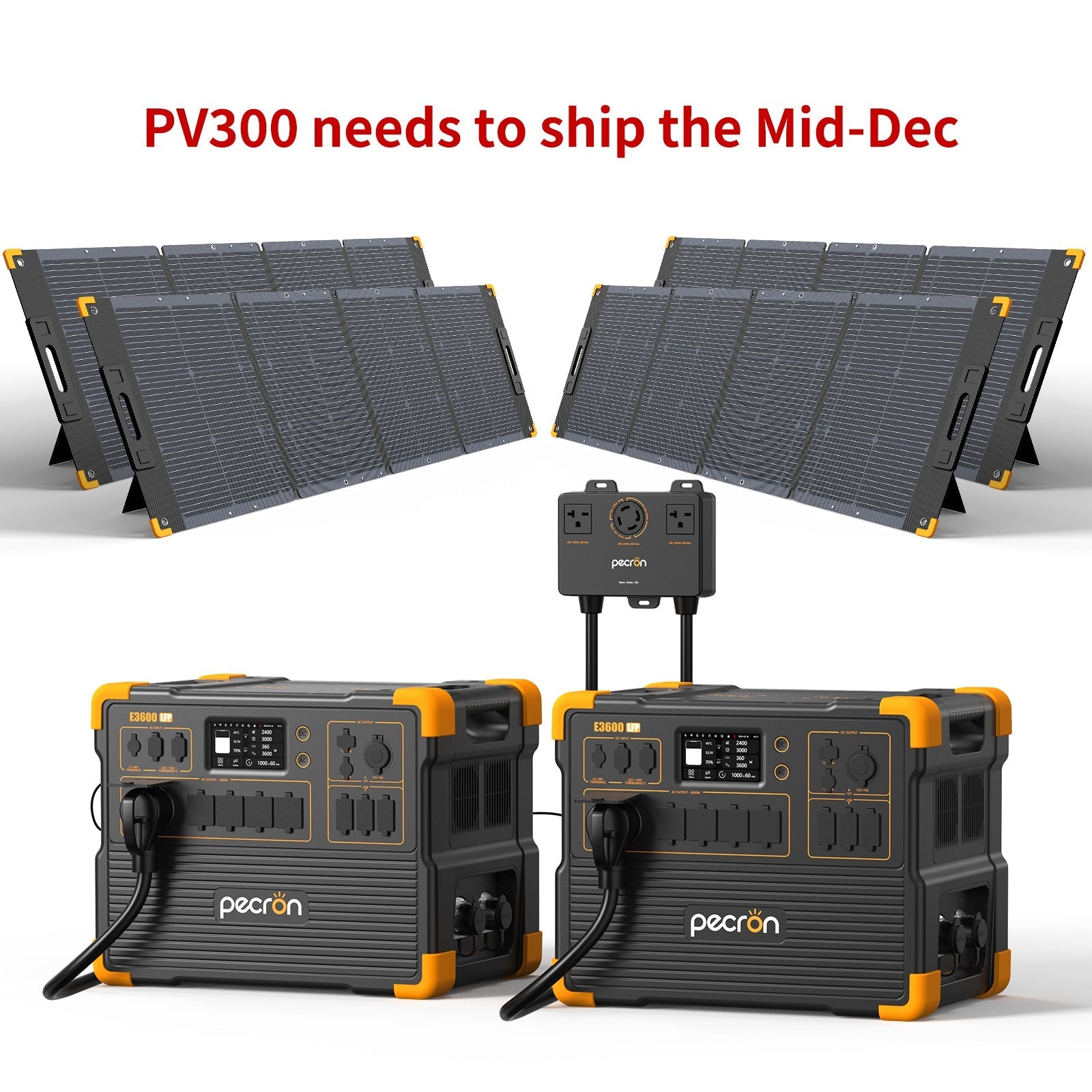 PECRON E3600LFP Portable Power Station 3600W 3072Wh - Green Vista Living