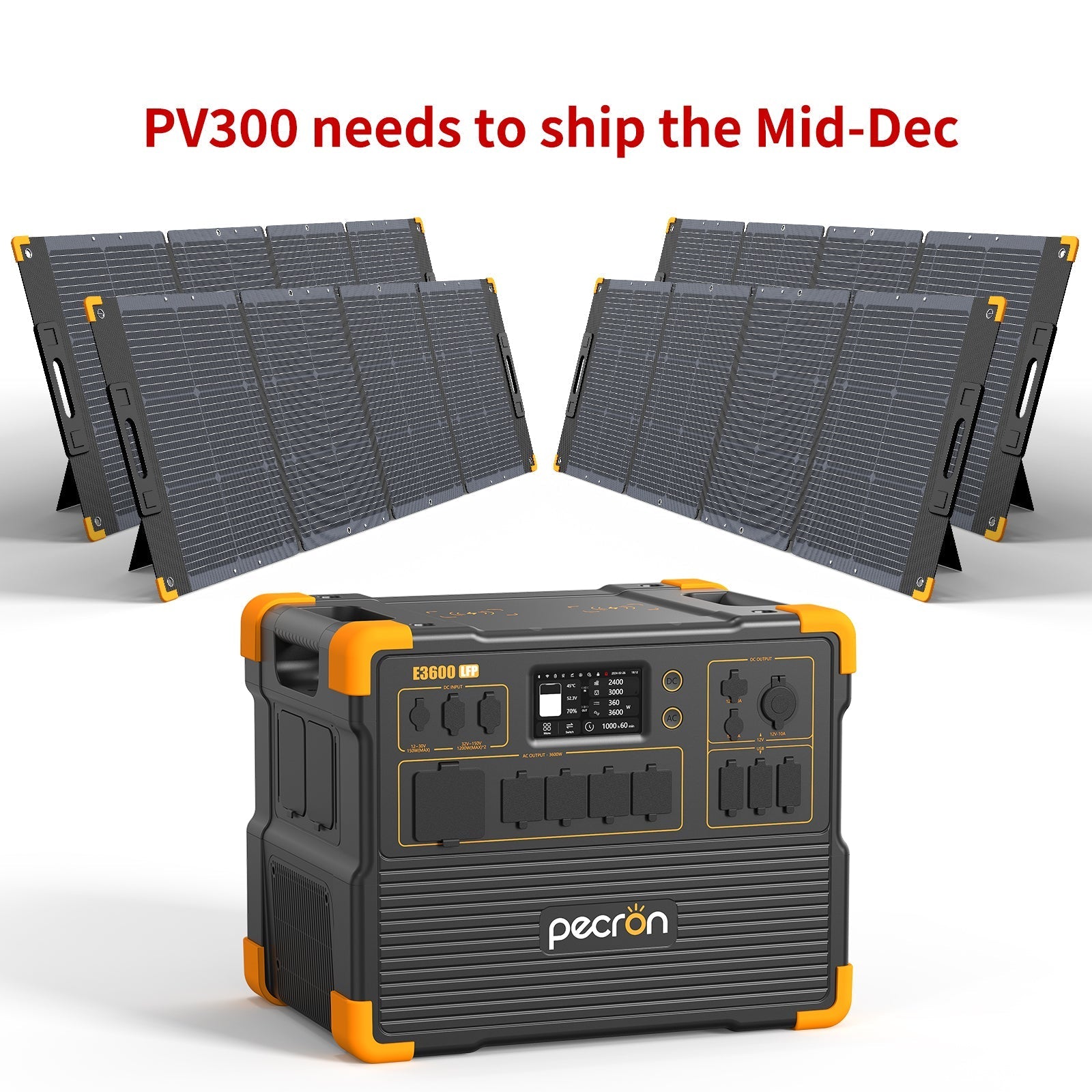 PECRON E3600LFP Portable Power Station 3600W 3072Wh - Green Vista Living