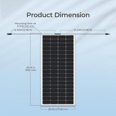 Flexible 4PCS 200W 12V Monocrystalline Solar Panel