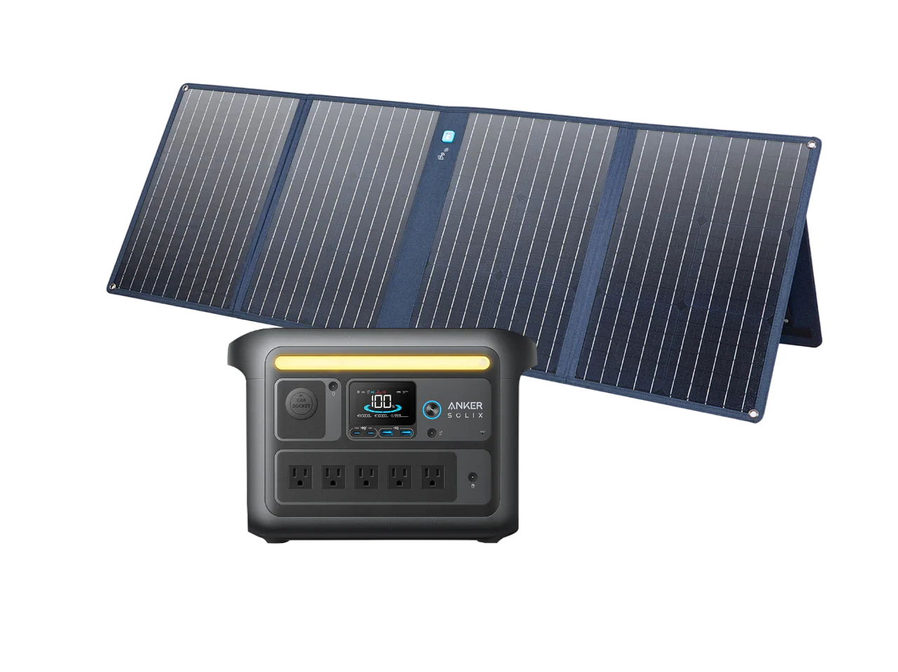 Anker SOLIX C800X Solar Generator + 100W Portable Solar Panel - Green Vista Living