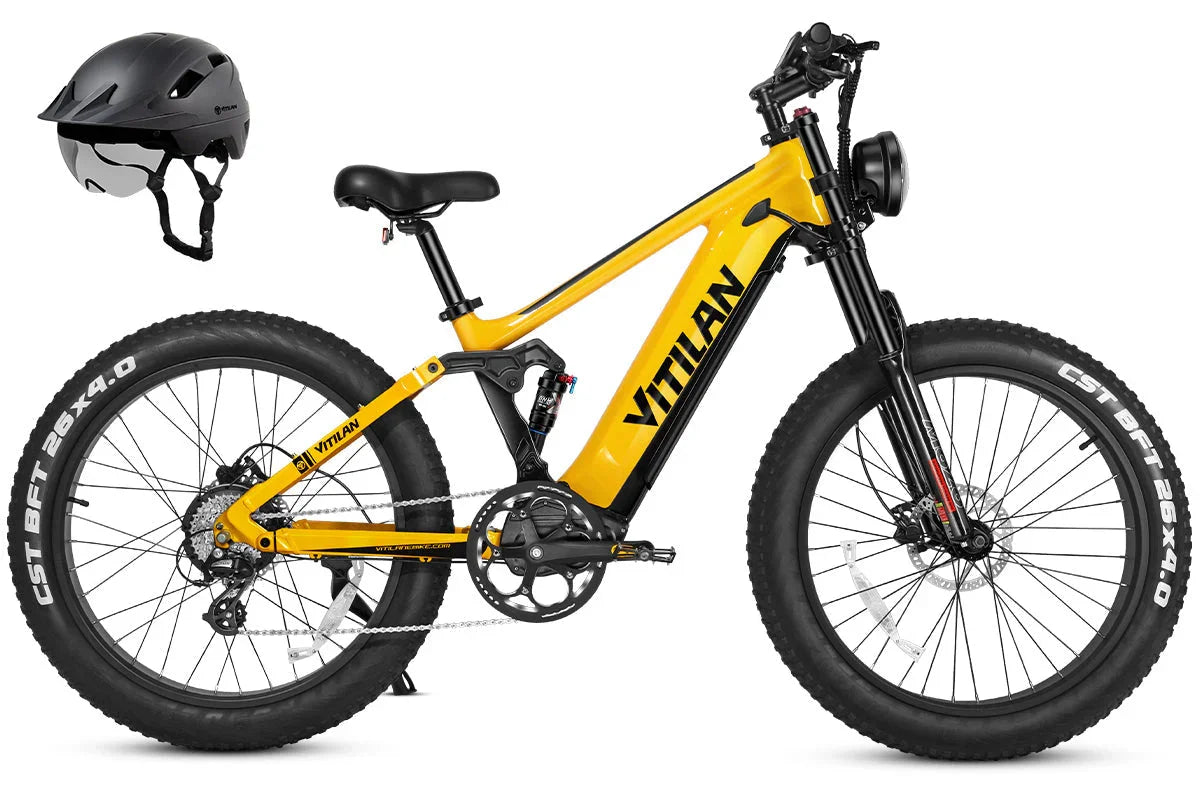 Vitilan T7PRO Full Suspension Mountain E-bike - Green Vista Living