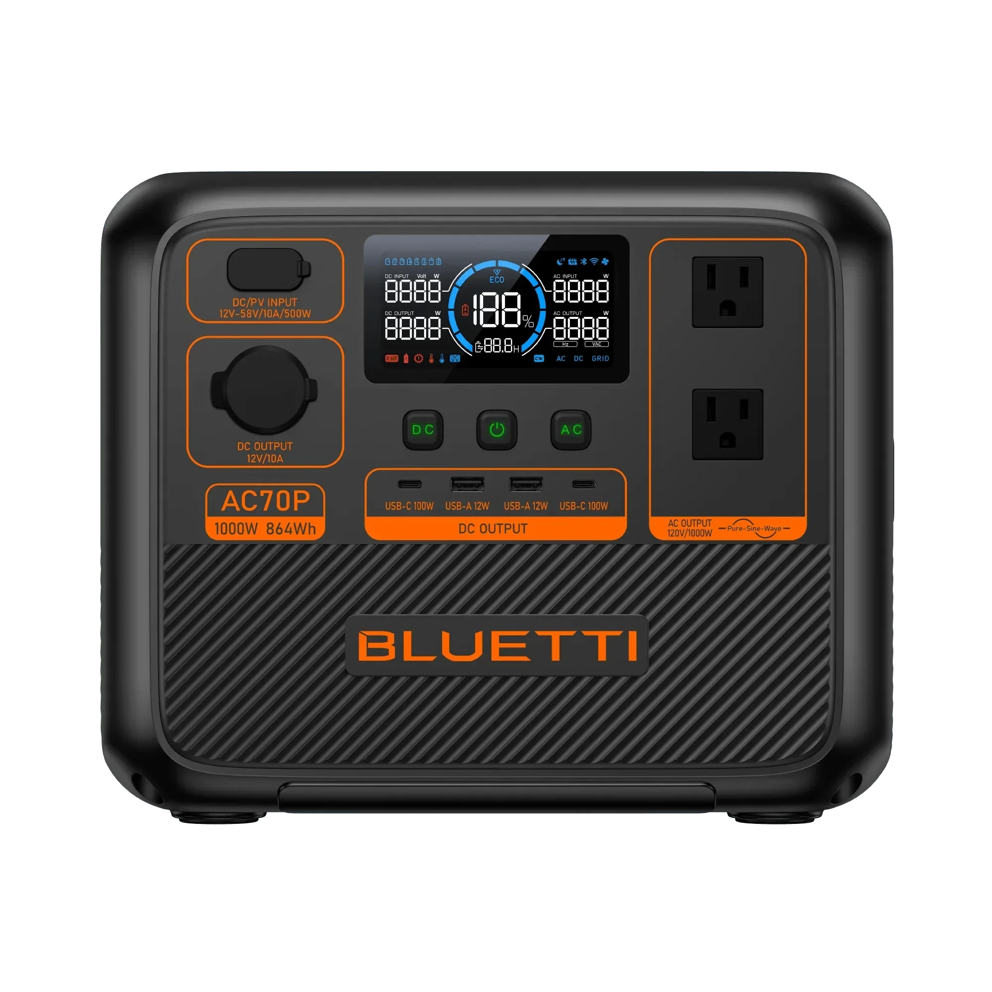 BLUETTI AC70P Portable Power Station | 1000W 864Wh - Green Vista Living