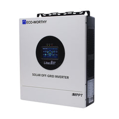 6KW Solar Off-grid Split-phase AIO Inverter, 48Vdc to 120Vac/240Vac, 9kW@500V PV Input Eco-Worthy