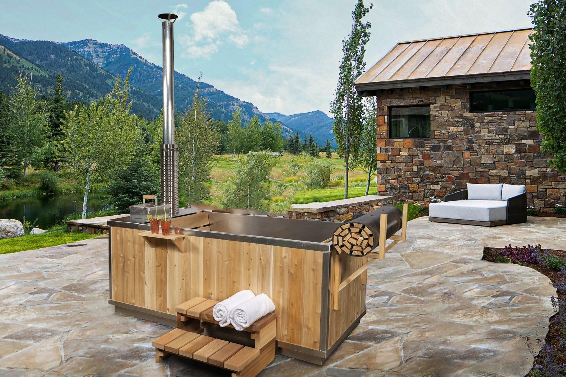 Dundalk Leisurecraft Canadian Timber The Starlight Wood Burning Hot Tub - Green Vista Living