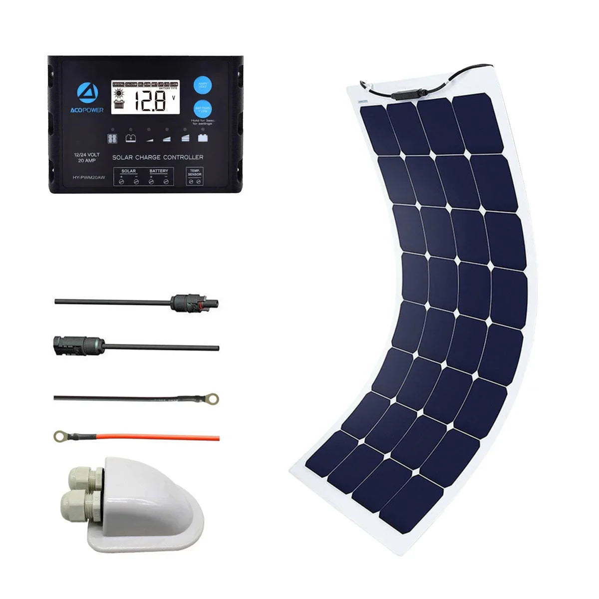 ACOPOWER Flexible Solar Panel Kit + MPPT / PWM Charge Controller - Green Vista Living