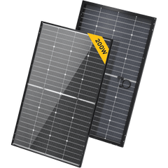 BougeRV N-Type 12V/24V 200 Watt Bifacial 16BB Solar Panel